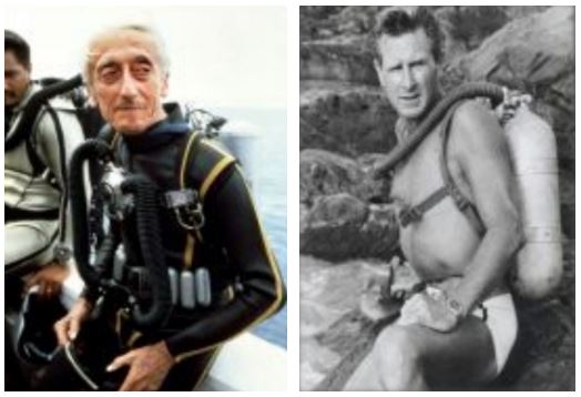 Jacques (left) and Lloyd (right) (I guess that's how diver's posed back then)