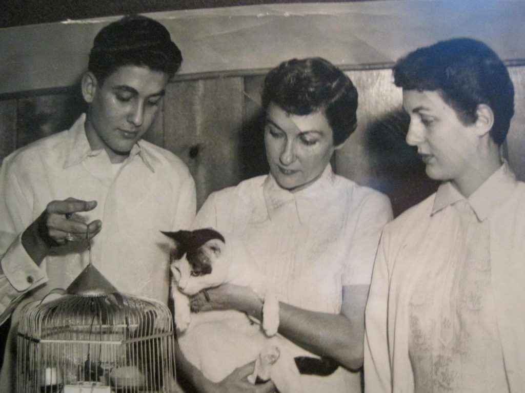 Larry Taylor, Mrs. Taylor and Kathleen Taylor in 1958.