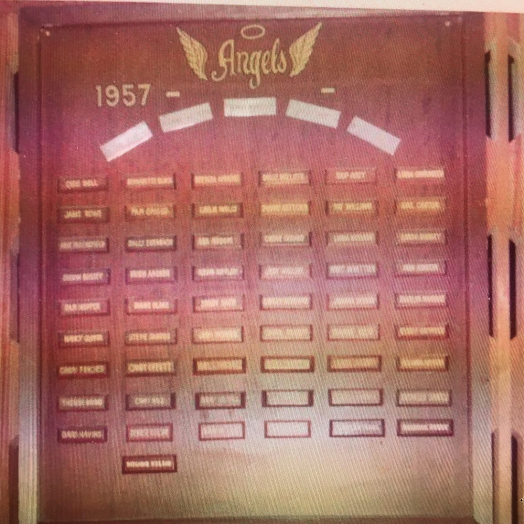 The Angels’ names were displayed in engraved gold letters on a plaque at the Teen Club!