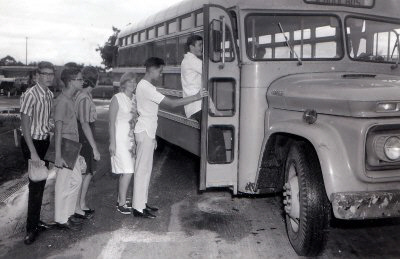 Kids getting on the GDHS school bus near my house. (Photo from Chris Hahn, GDHS 1969, taken either in the fall of 1965 or the spring of 1967.)